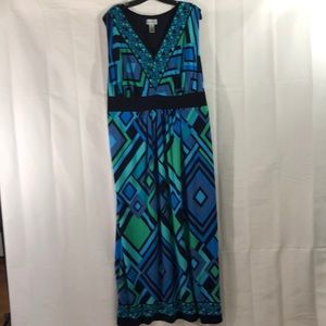 Bright Geo-Pattern Summer Maxi Dress